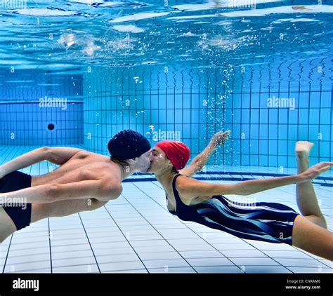 kissing in pool